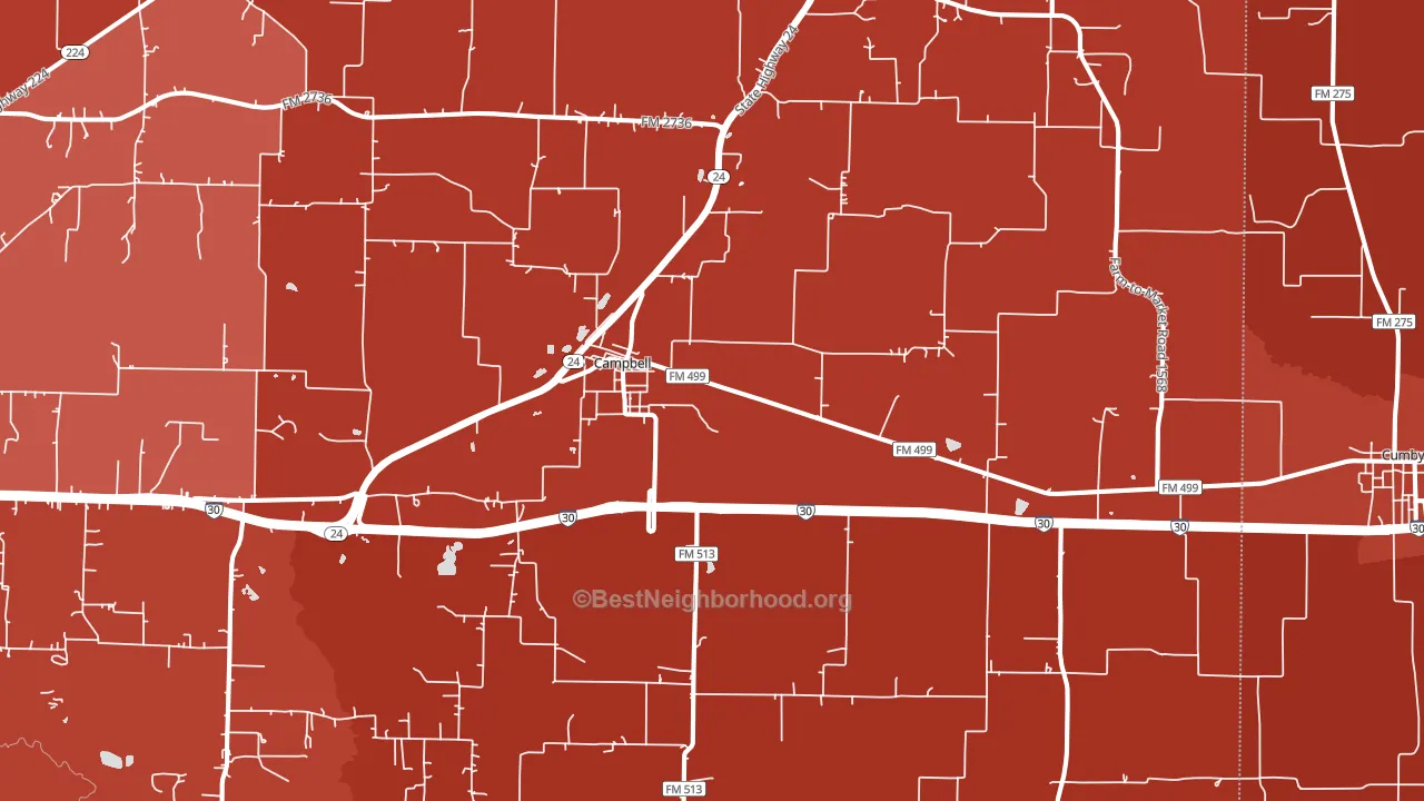 75422, TX block-group political-lean map