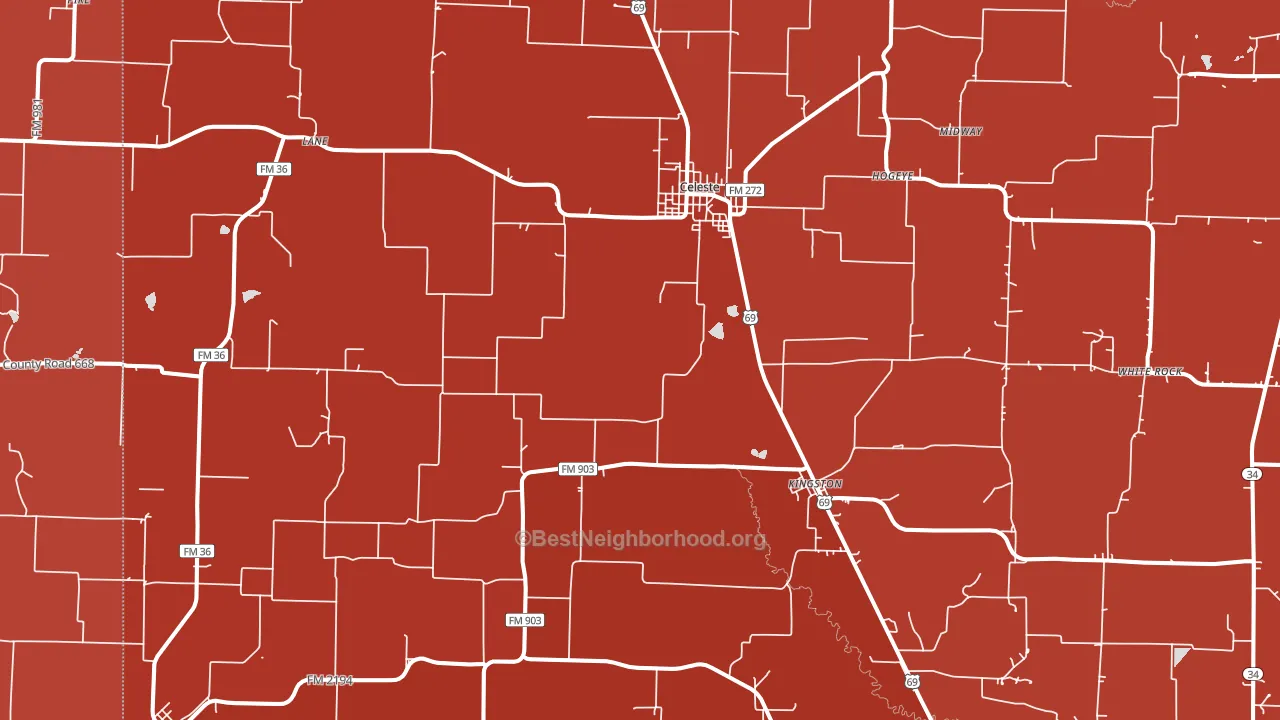 75423, TX block-group political-lean map