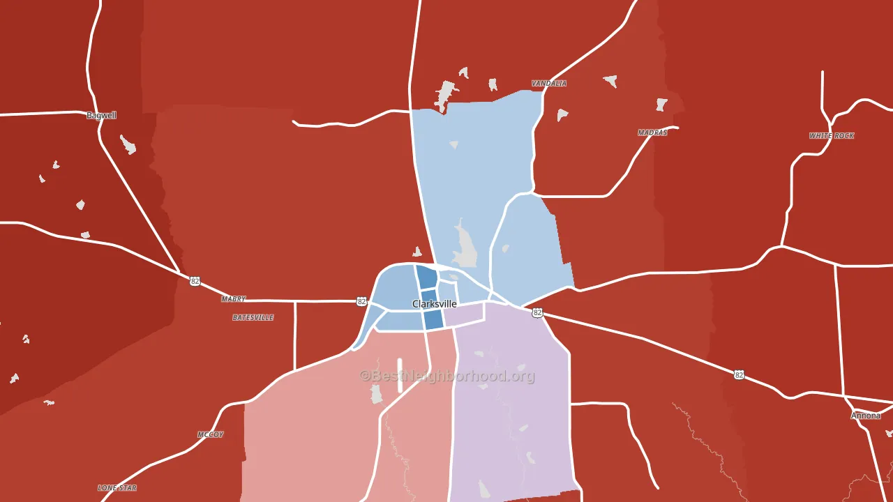 75426, TX block-group political-lean map