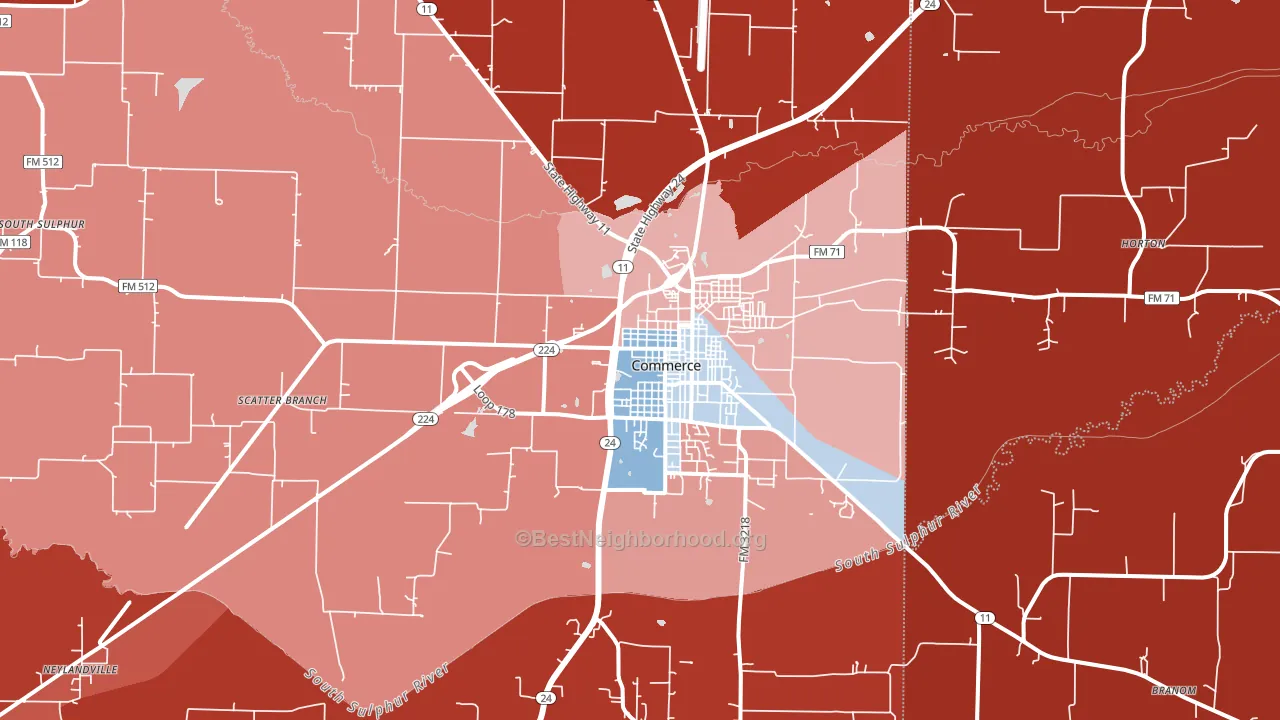 75428, TX block-group political-lean map