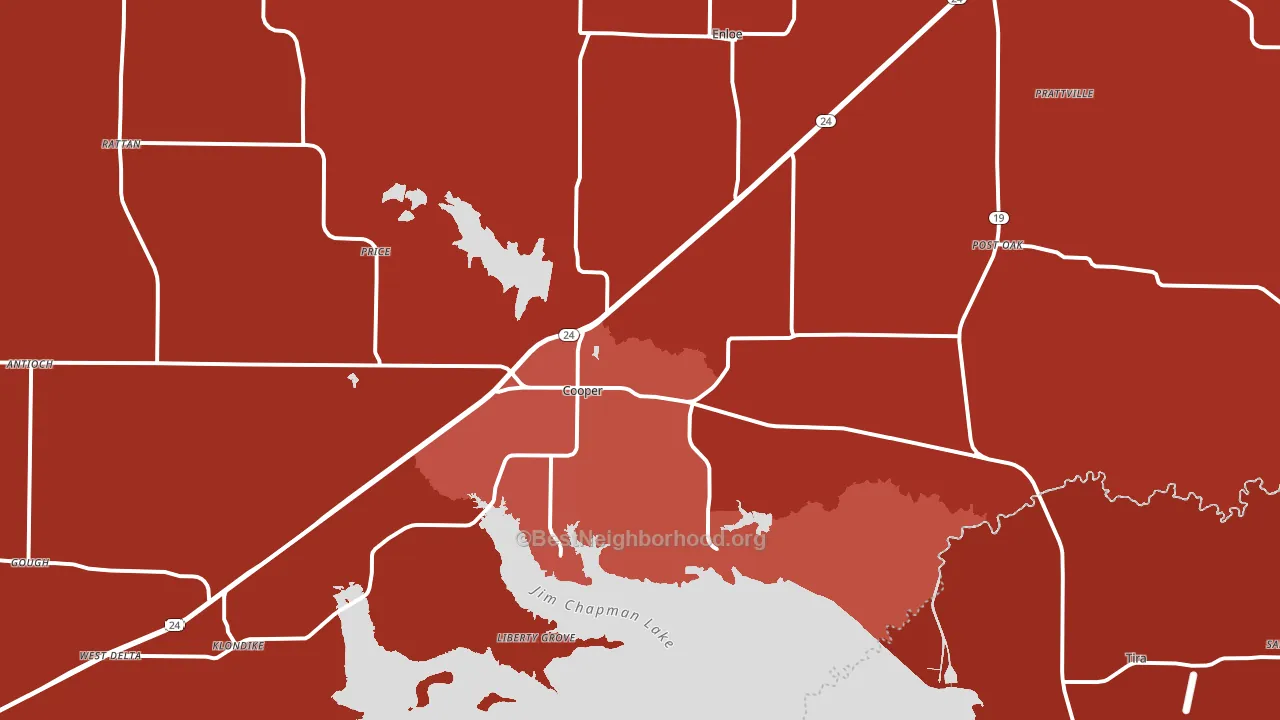 75432, TX block-group political-lean map