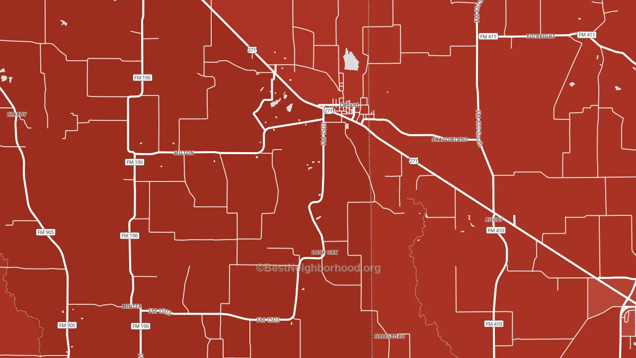 75435, TX block-group political-lean map