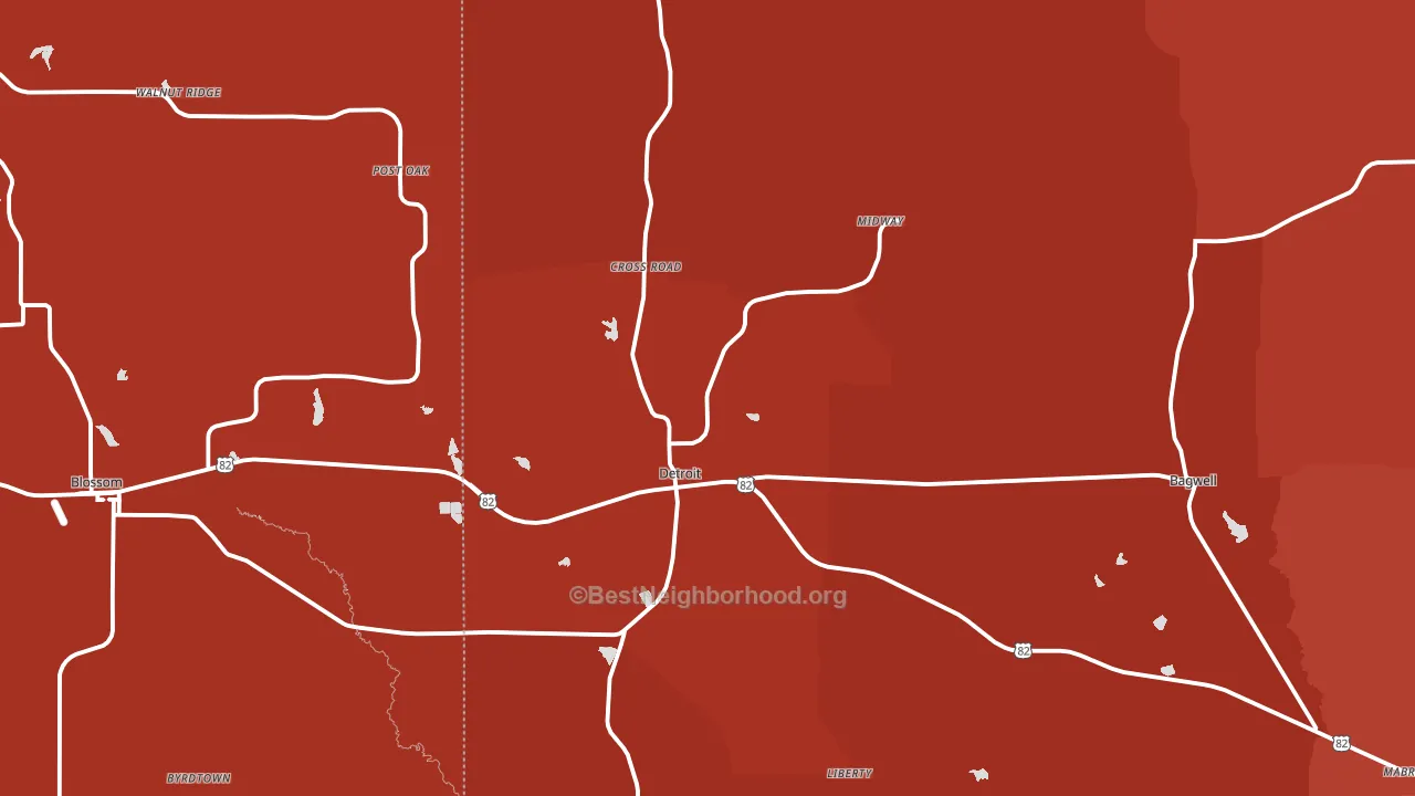 75436, TX block-group political-lean map