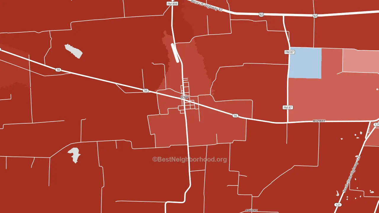 75439, TX block-group political-lean map