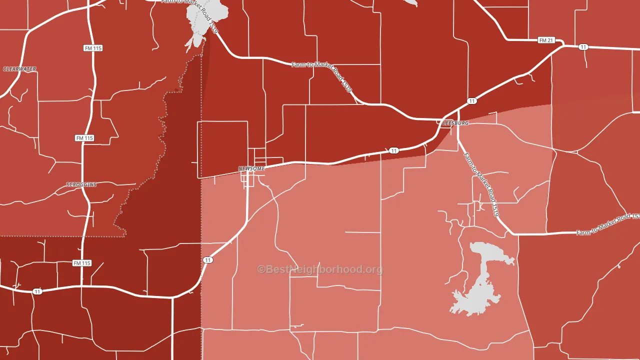 75451, TX block-group political-lean map