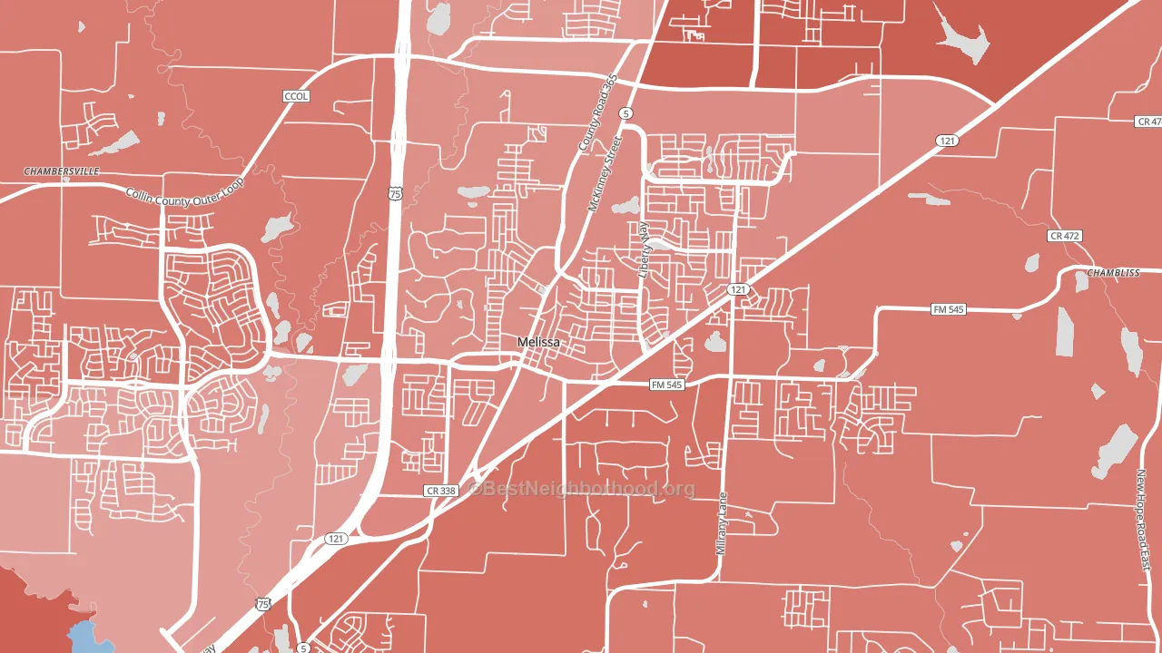 75454, TX block-group political-lean map