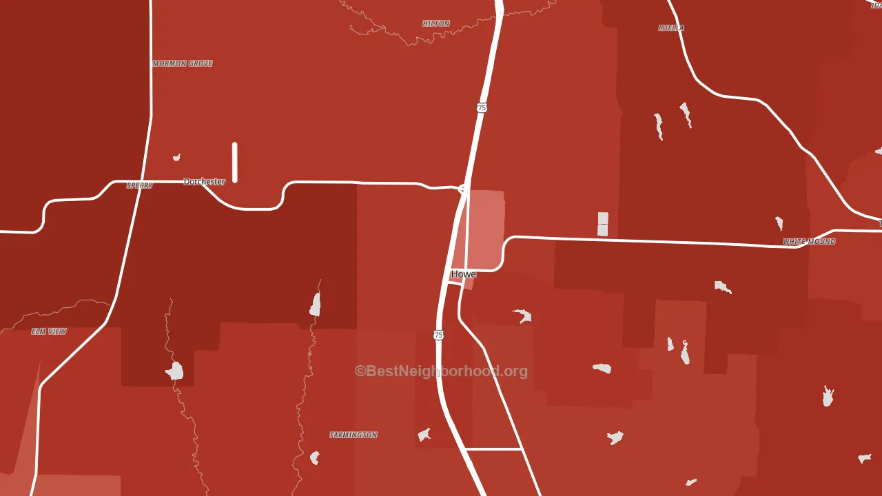 75459, TX block-group political-lean map
