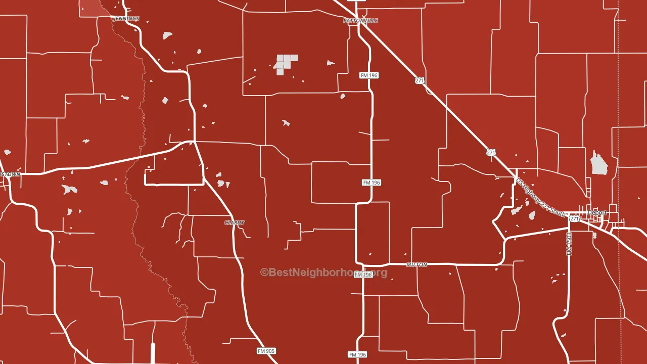 75468, TX block-group political-lean map