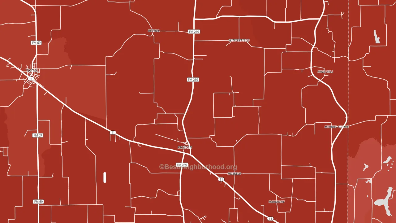 75471, TX block-group political-lean map