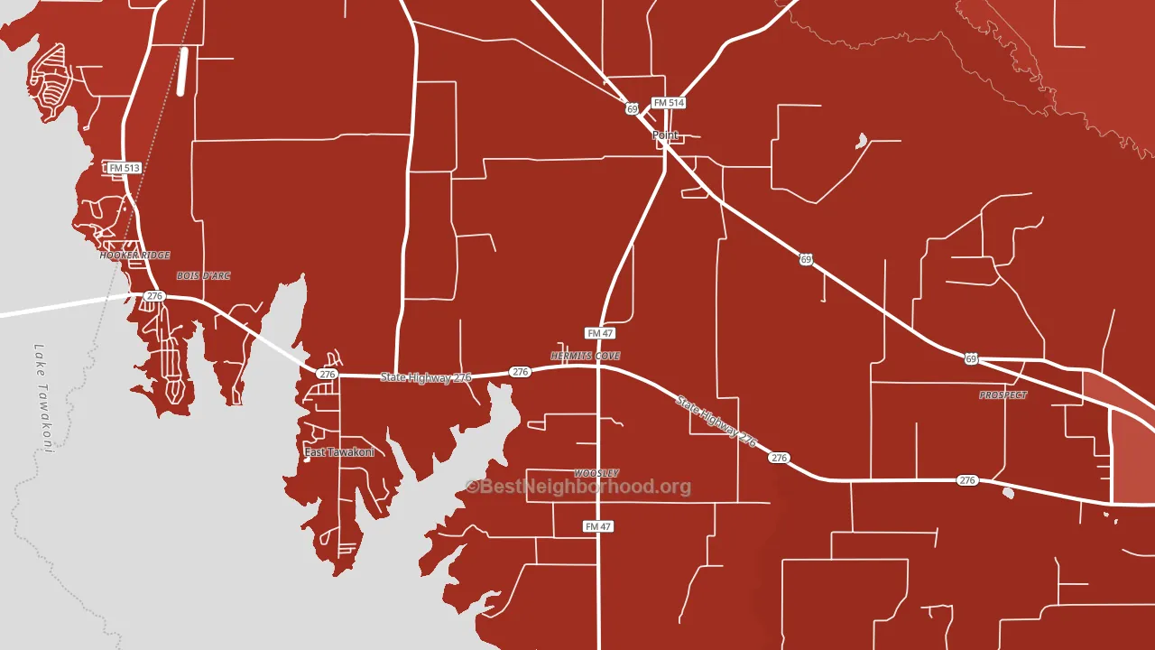 75472, TX block-group political-lean map