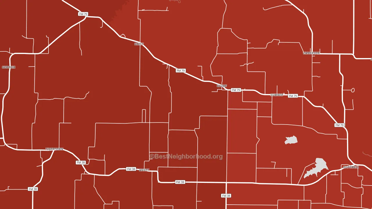75486, TX block-group political-lean map
