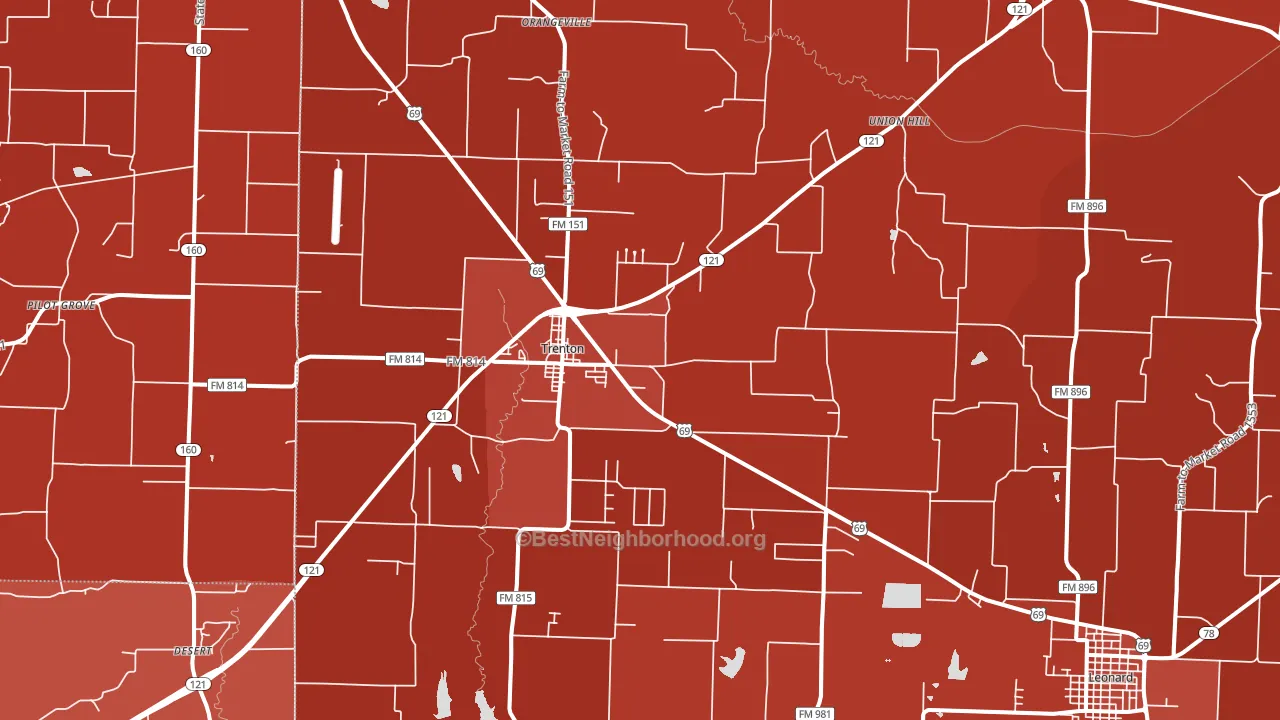 75490, TX block-group political-lean map