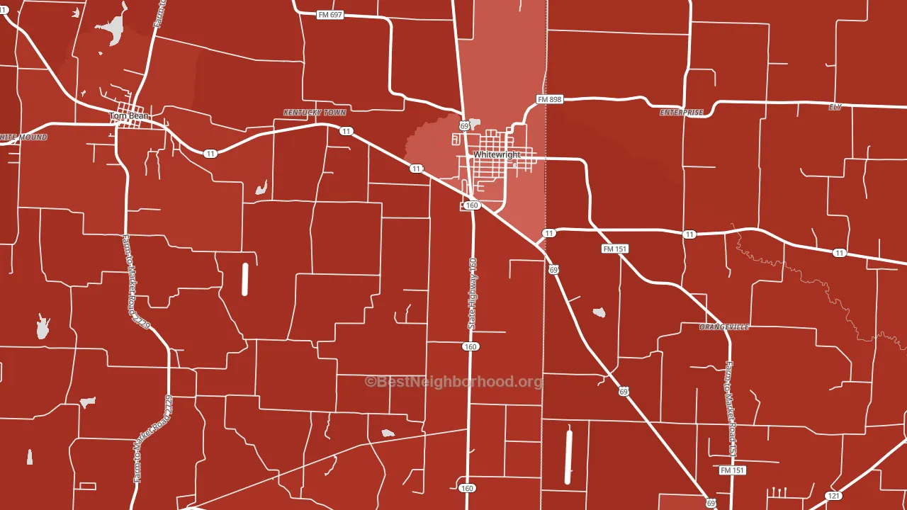 75491, TX block-group political-lean map