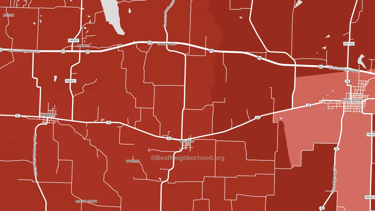 75492, TX block-group political-lean map