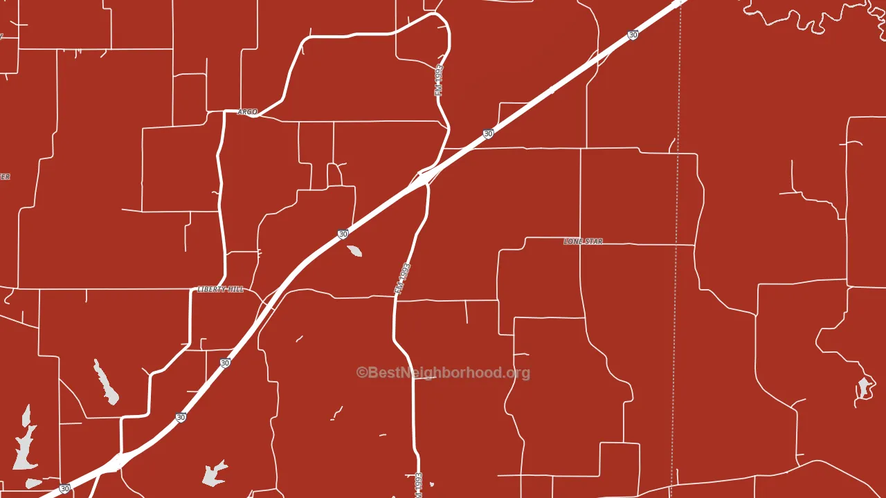 75558, TX block-group political-lean map
