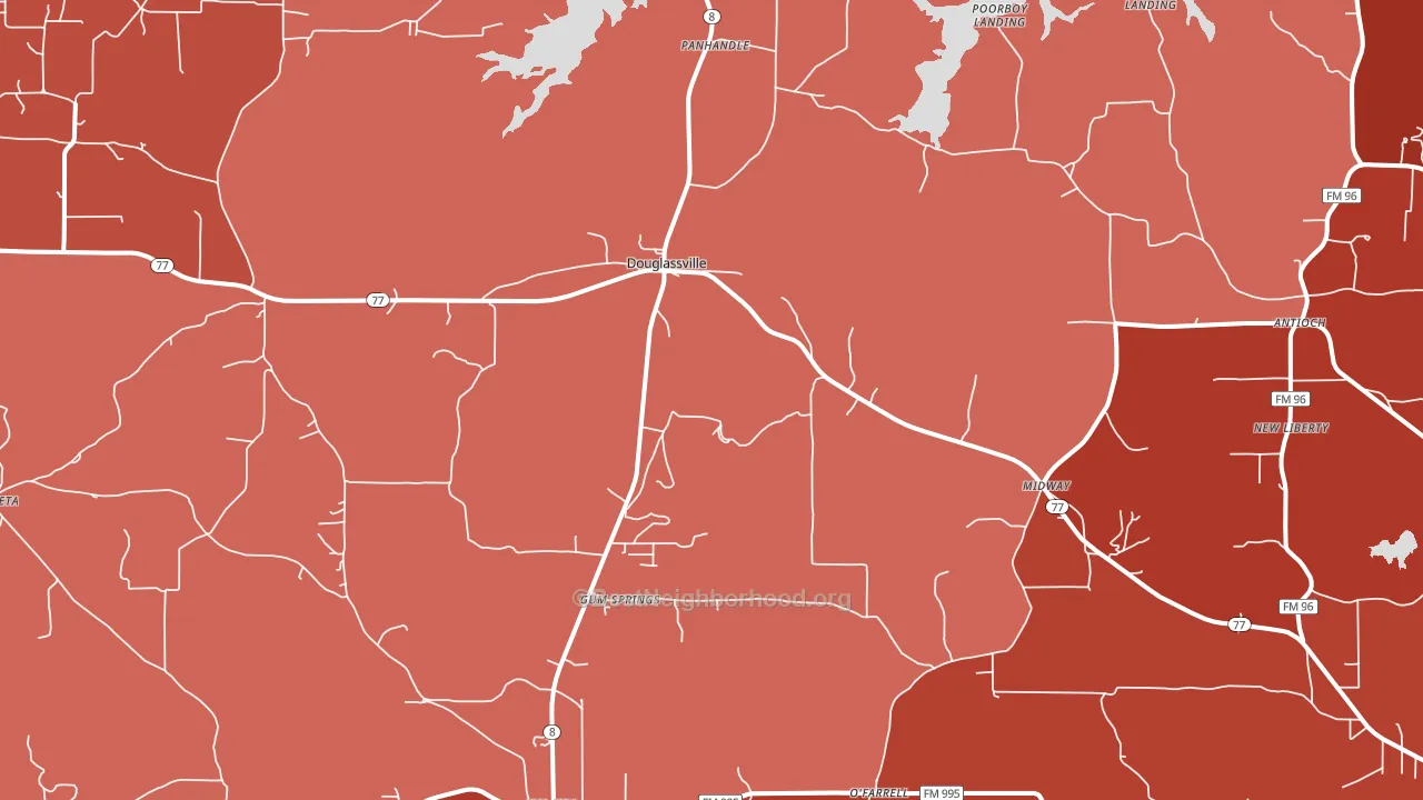 75560, TX block-group political-lean map