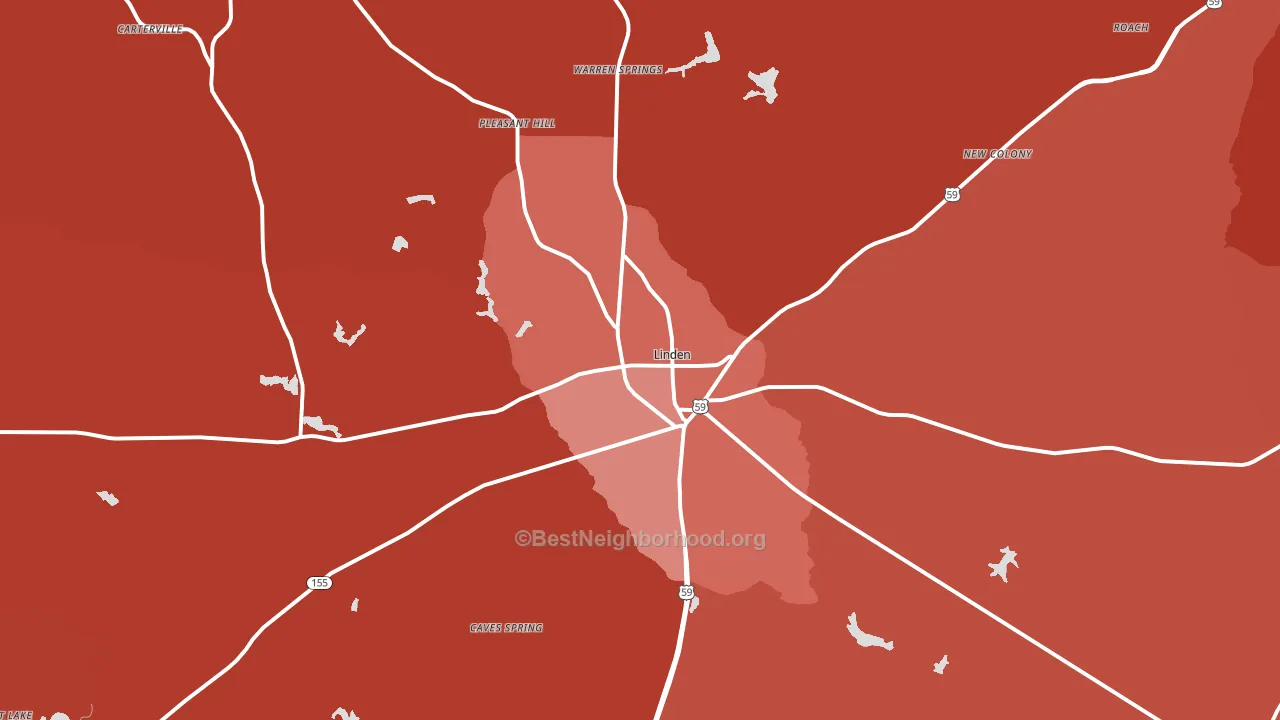 75563, TX block-group political-lean map