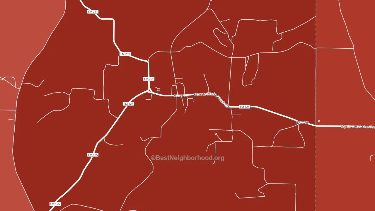 75565, TX block-group political-lean map