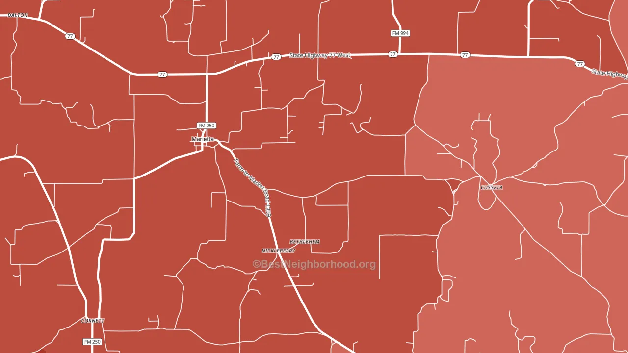 75566, TX block-group political-lean map