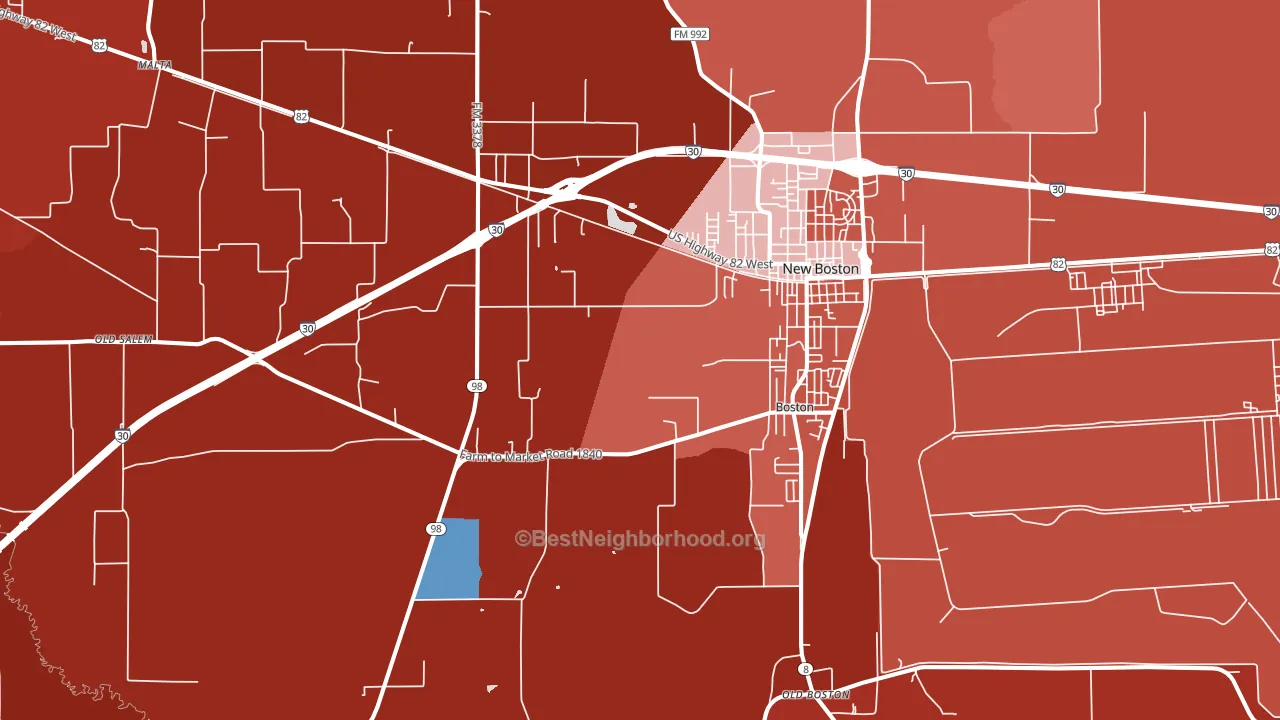 75570, TX block-group political-lean map
