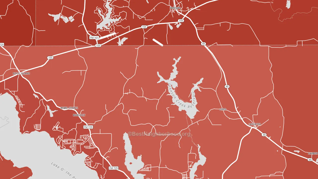 75630, TX block-group political-lean map