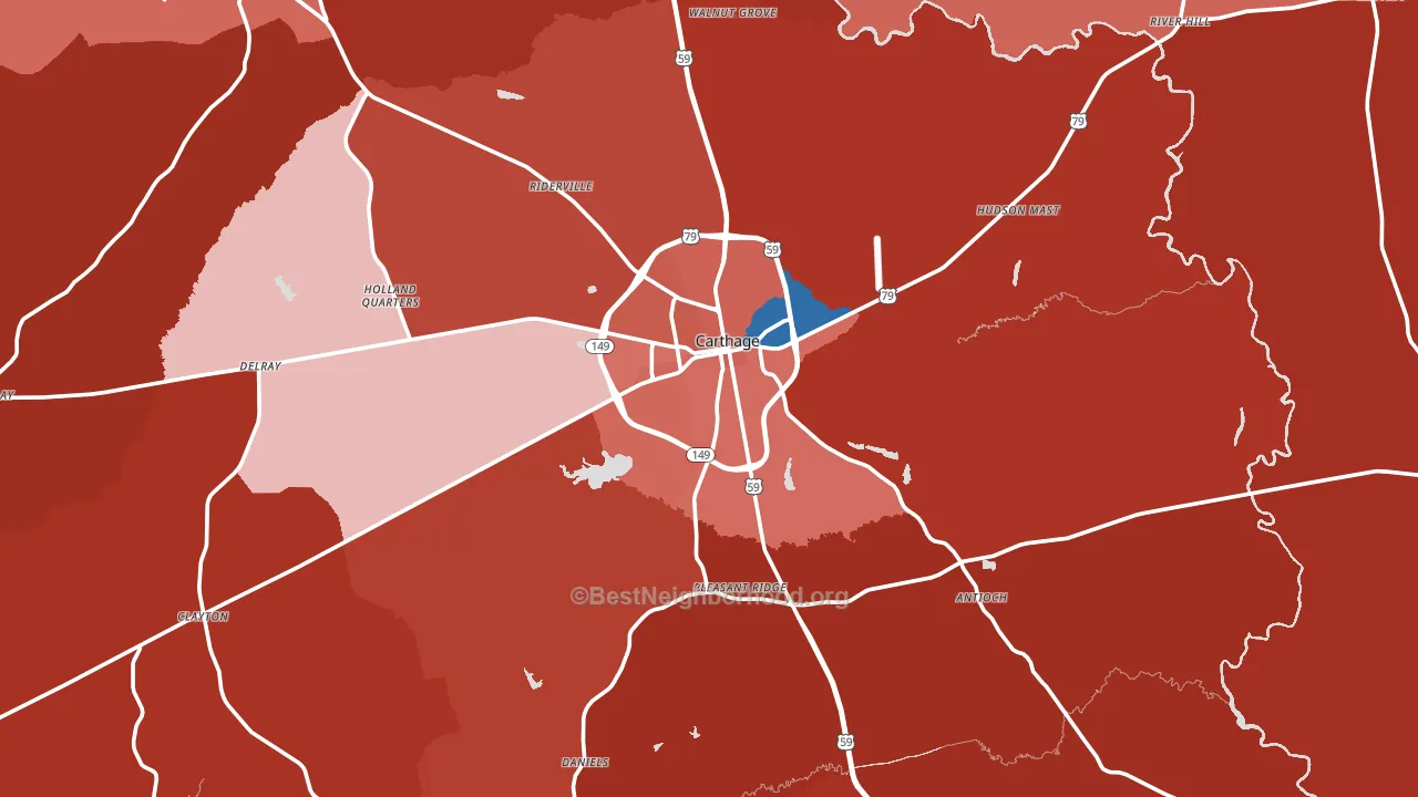 75633, TX block-group political-lean map