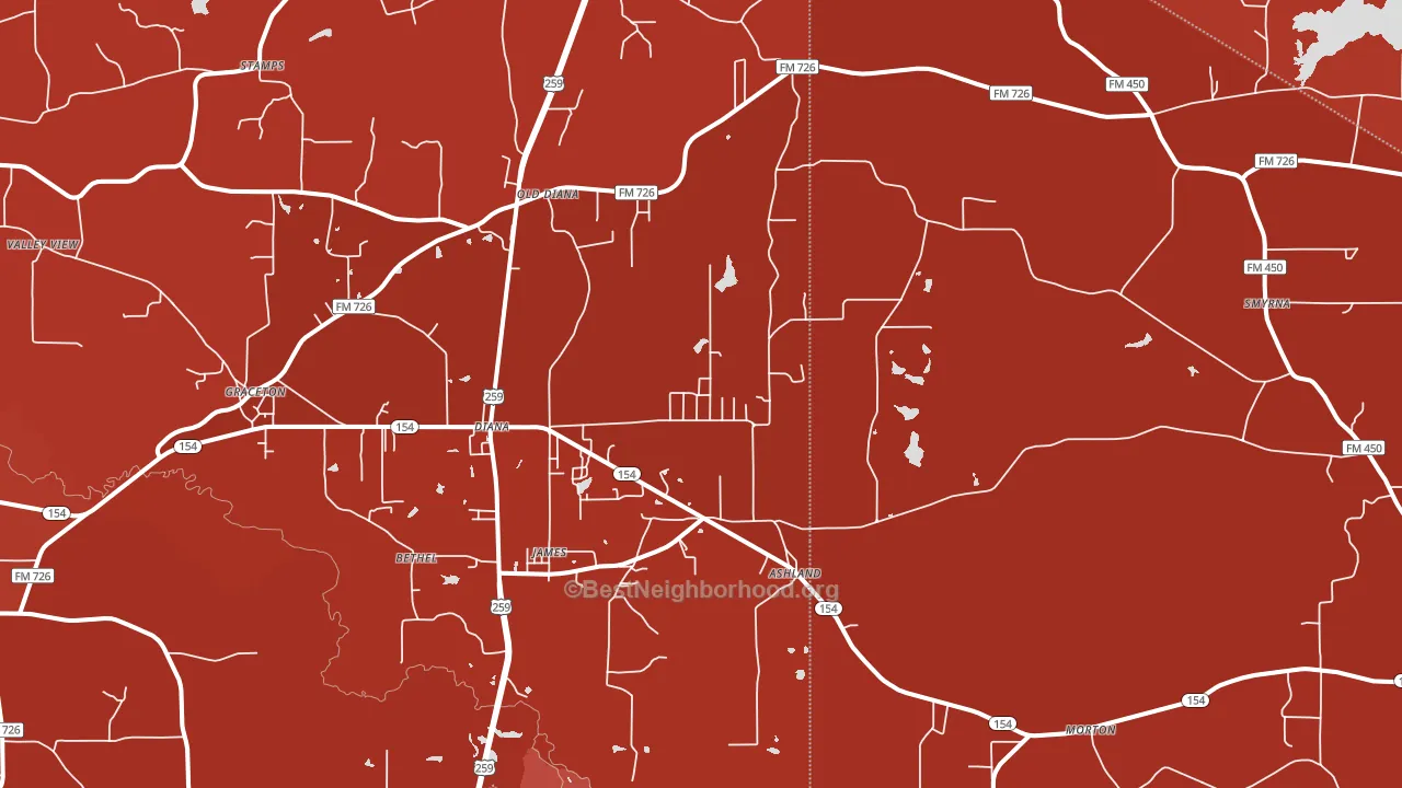 75640, TX block-group political-lean map