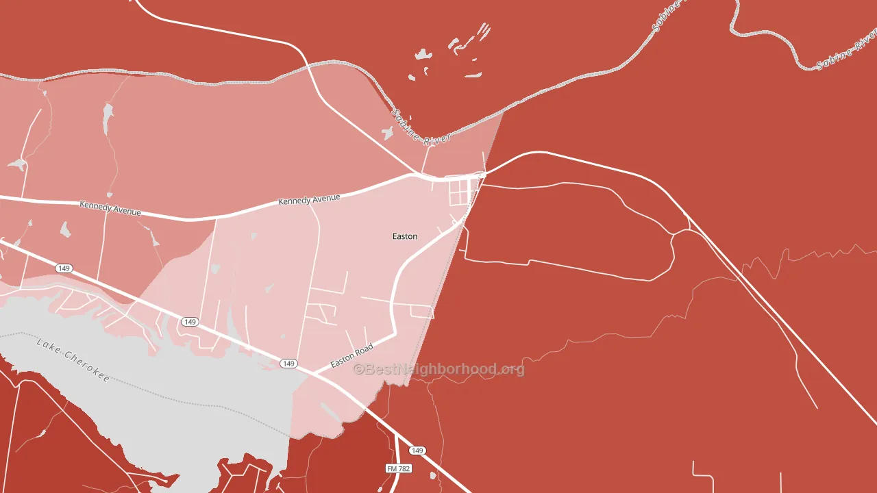 75641, TX block-group political-lean map