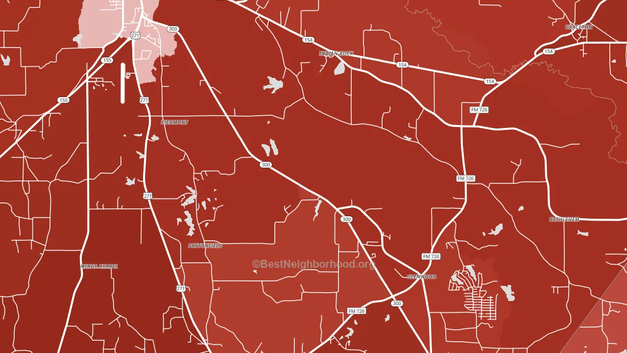 75645, TX block-group political-lean map