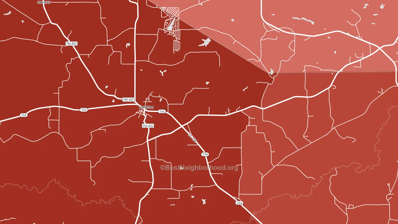 75651, TX block-group political-lean map