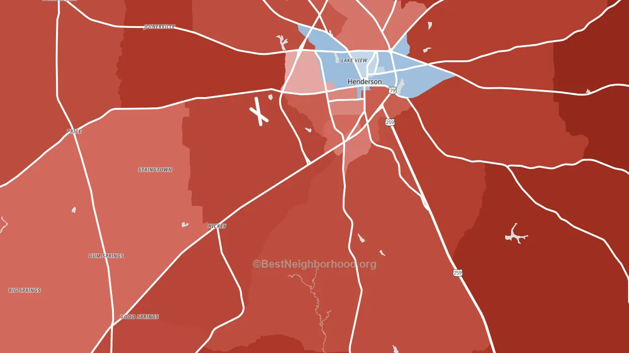 75654, TX block-group political-lean map