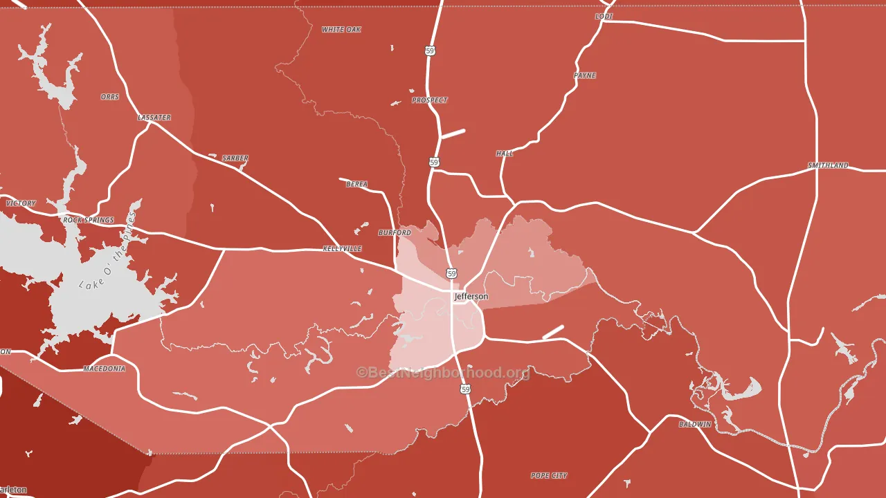75657, TX block-group political-lean map