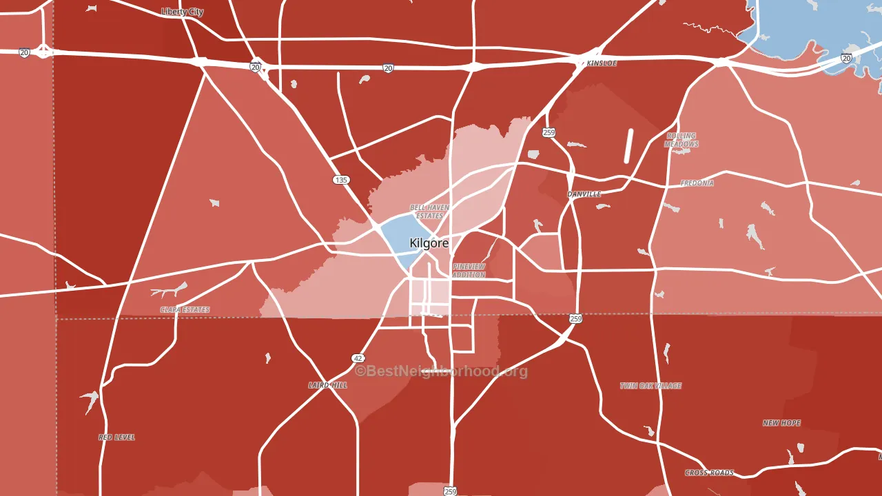 75662, TX block-group political-lean map