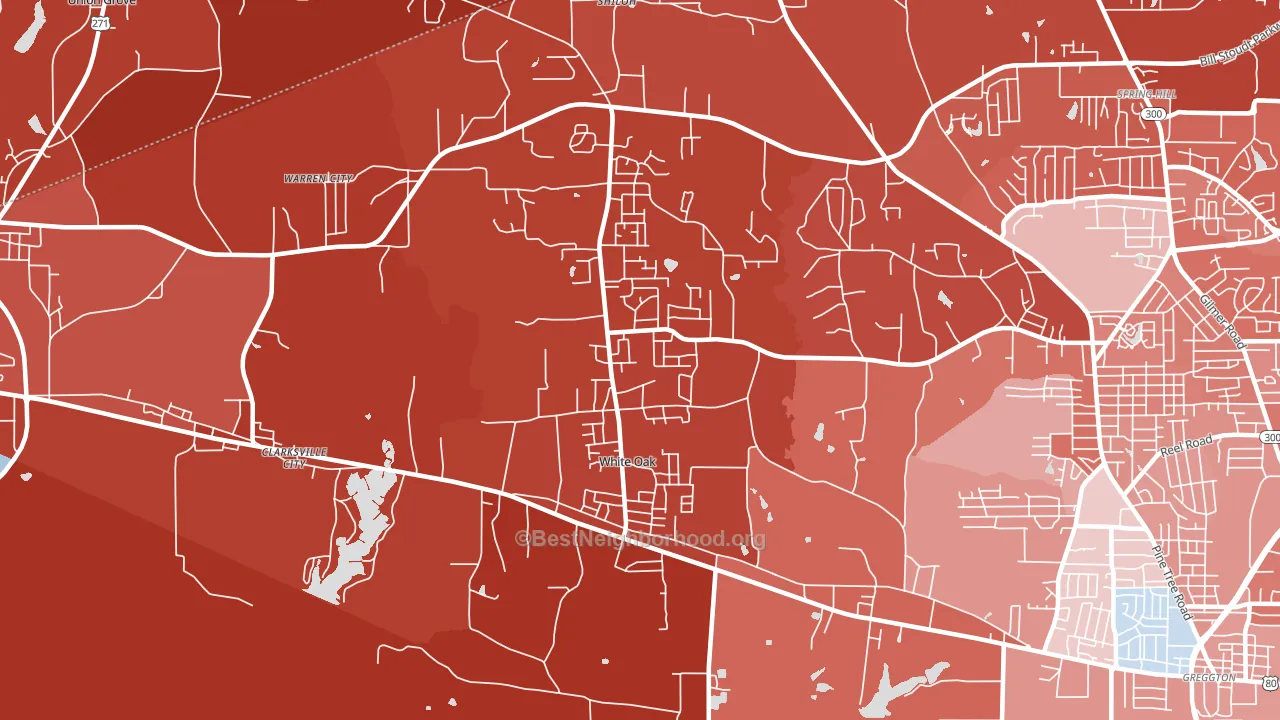 75693, TX block-group political-lean map