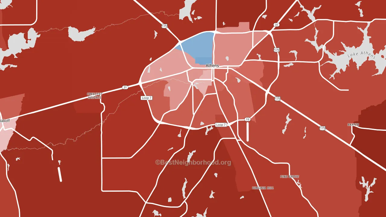 75751, TX block-group political-lean map
