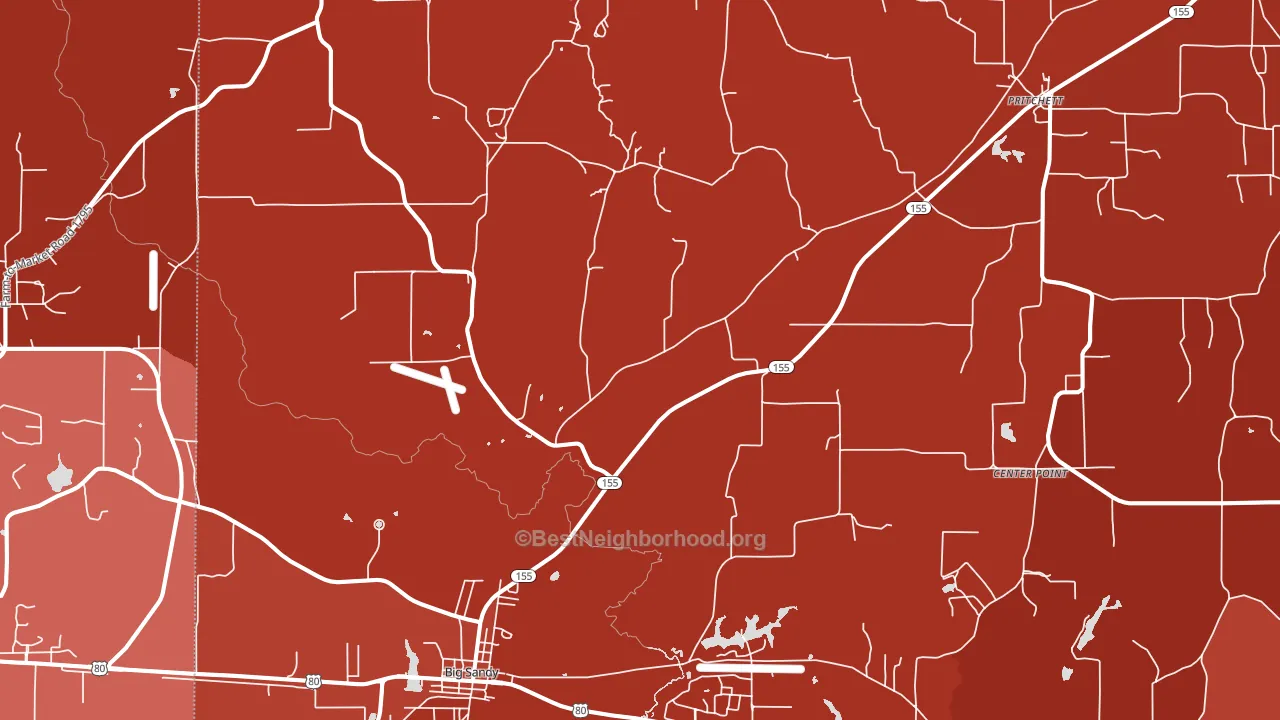 75755, TX block-group political-lean map