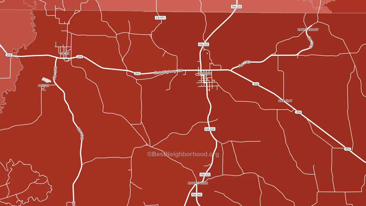 75760, TX block-group political-lean map