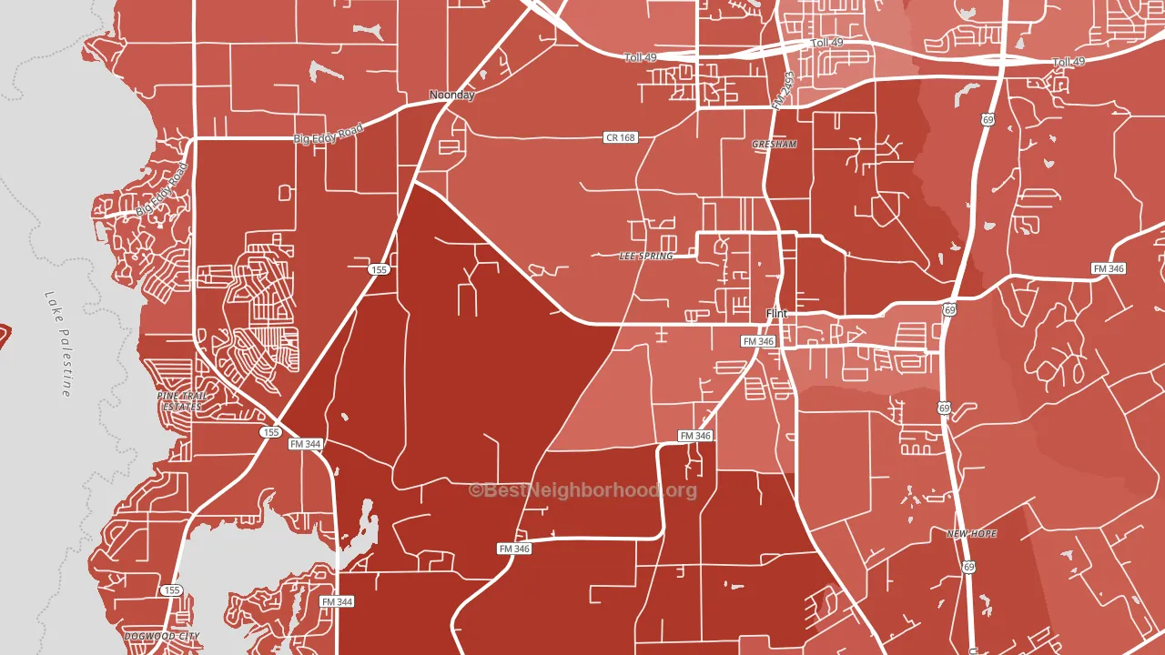 75762, TX block-group political-lean map
