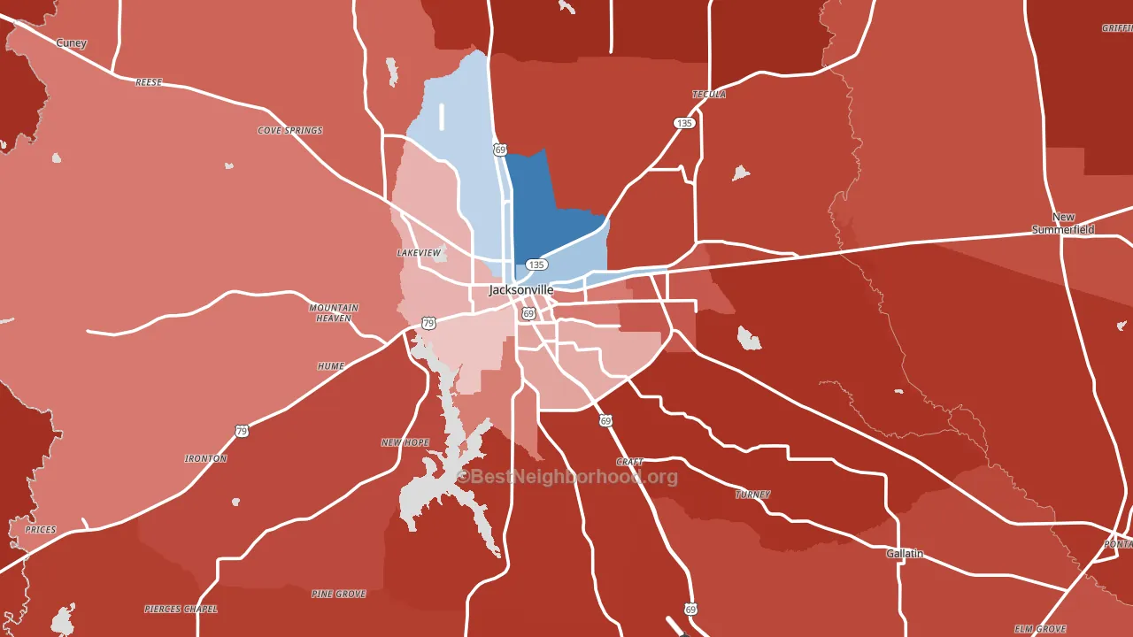 75766, TX block-group political-lean map