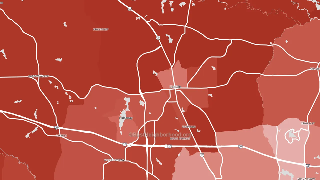75771, TX block-group political-lean map