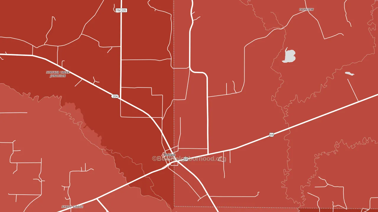 75784, TX block-group political-lean map