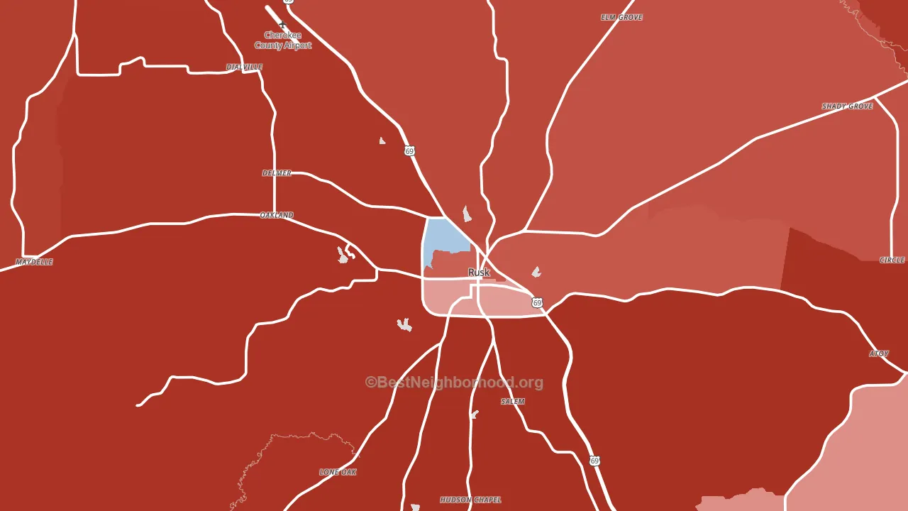 75785, TX block-group political-lean map