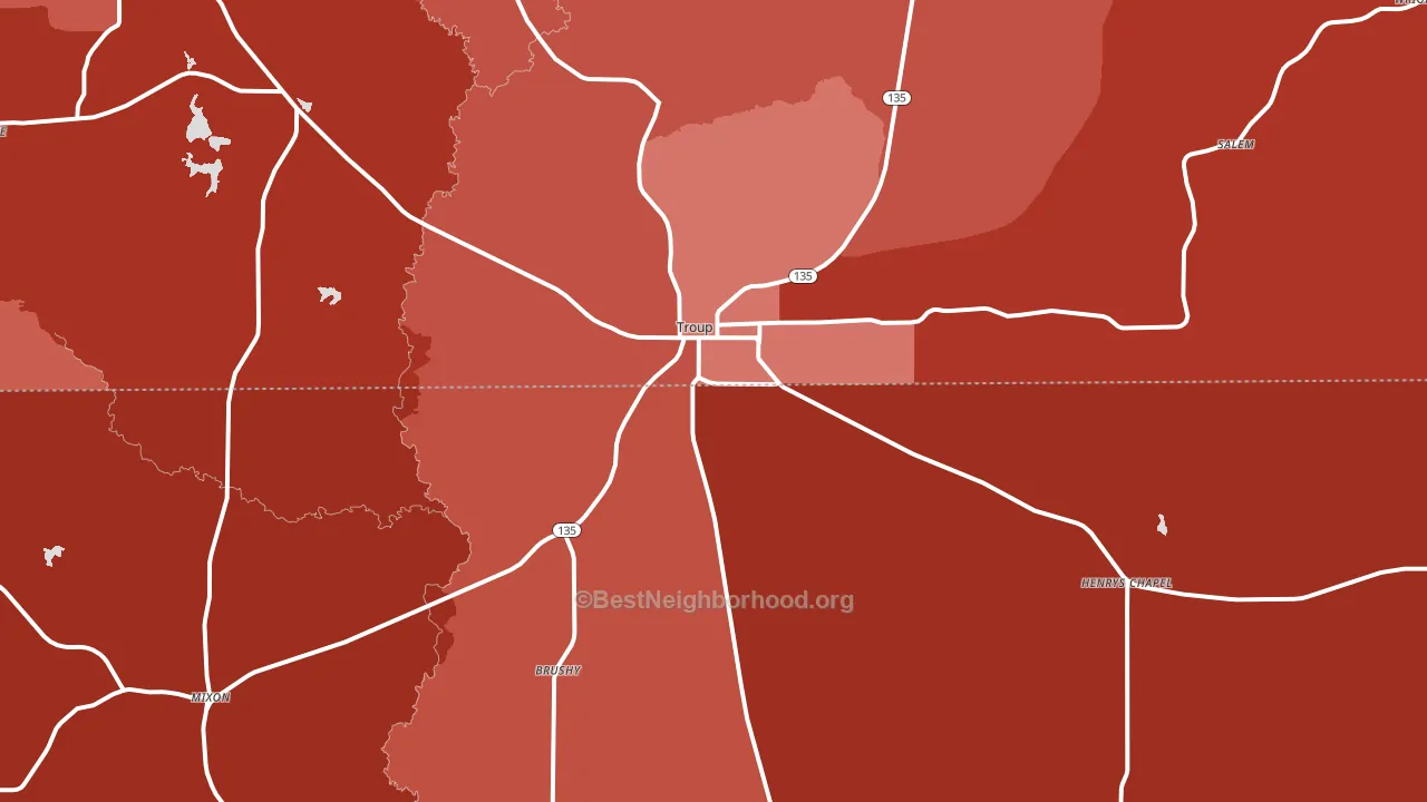 75789, TX block-group political-lean map