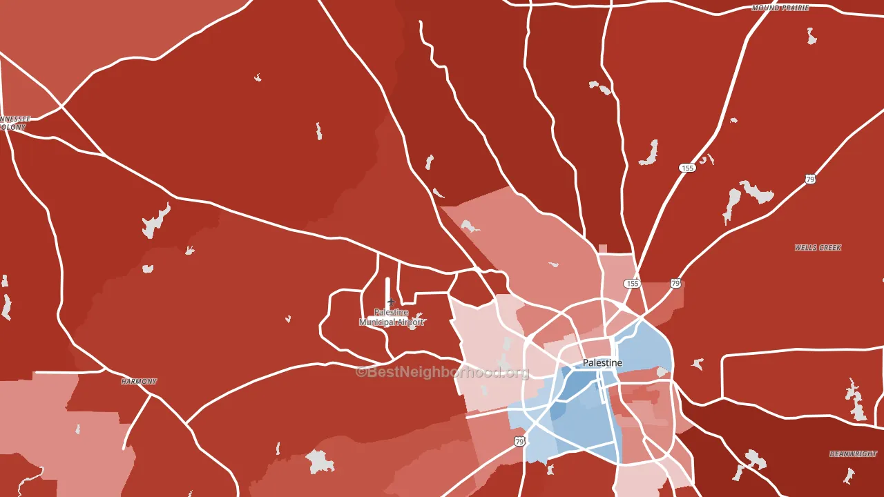 75803, TX block-group political-lean map