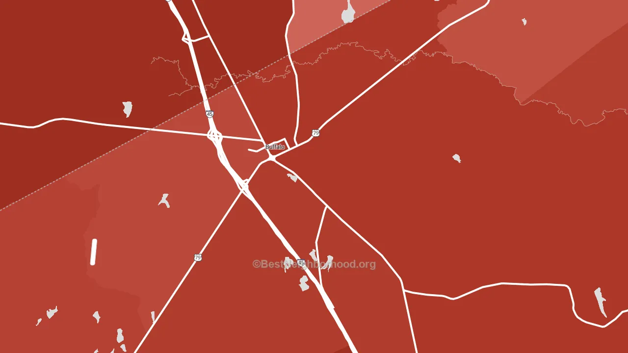 75831, TX block-group political-lean map