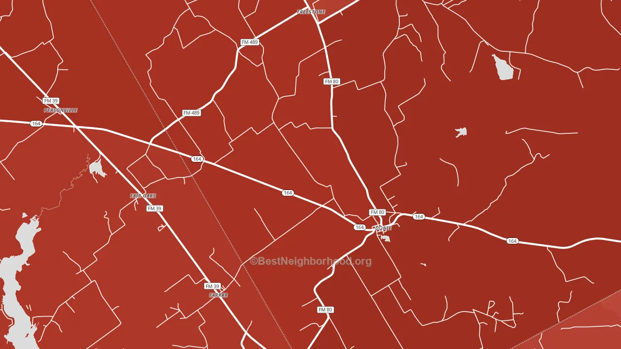75838, TX block-group political-lean map