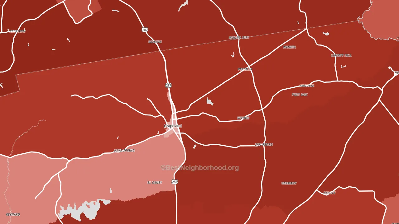 75844, TX block-group political-lean map