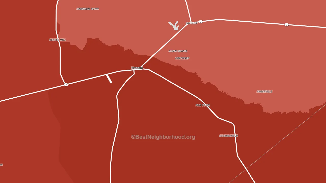 75847, TX block-group political-lean map