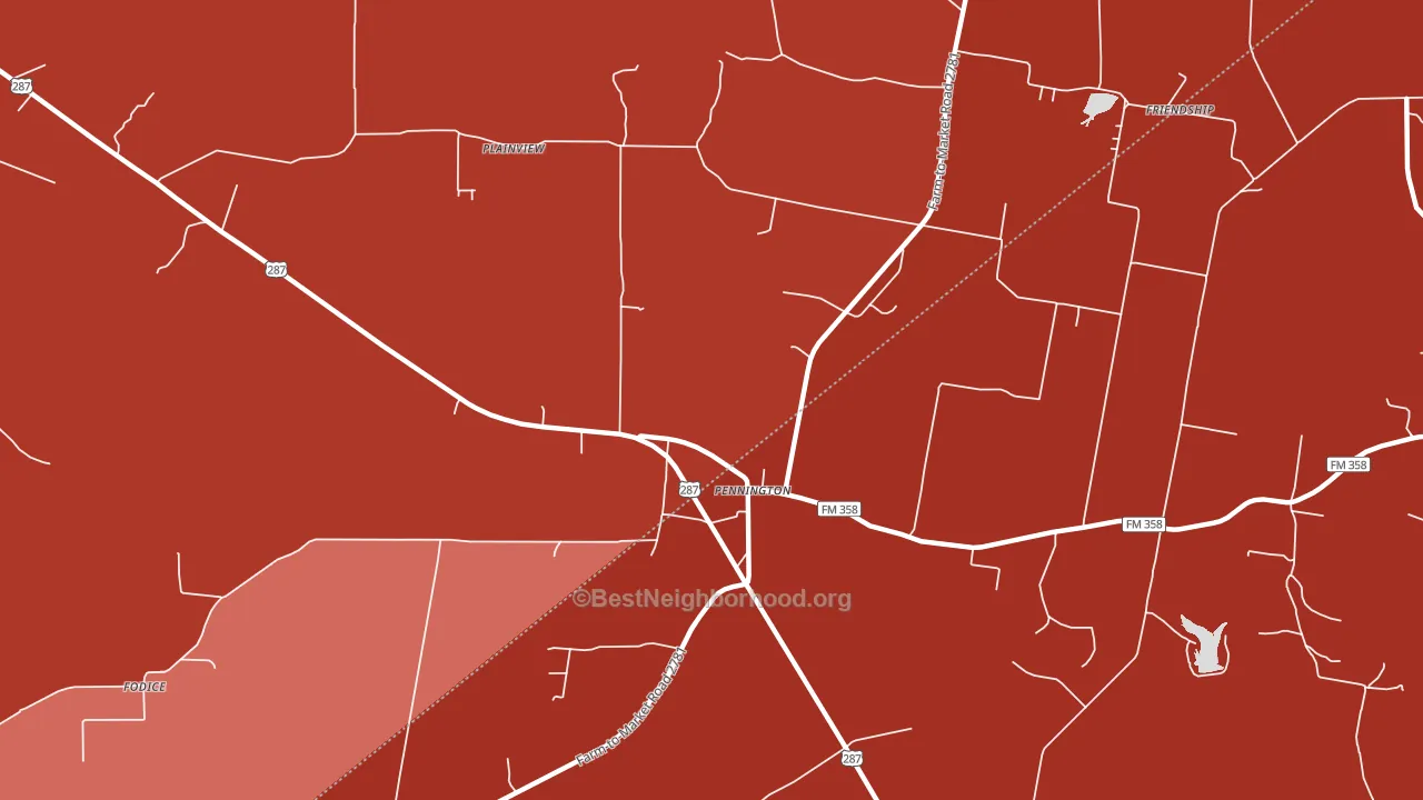 75856, TX block-group political-lean map