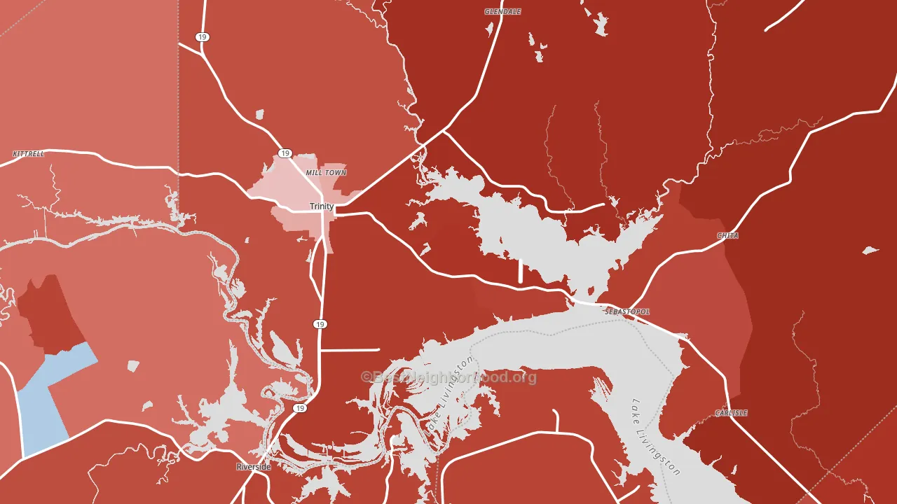 75862, TX block-group political-lean map